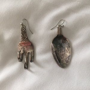 Vintage fork and spoon earring